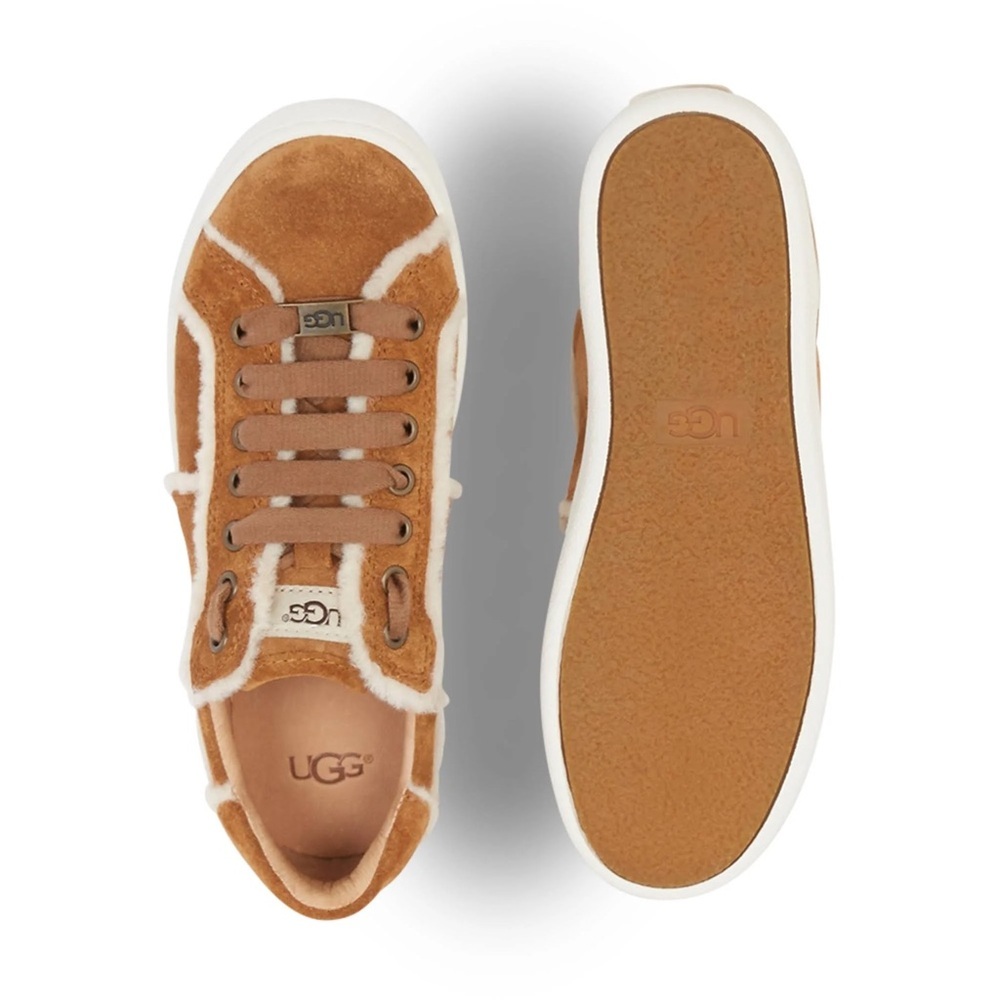 Like New Ugg Women's Milo Spill Seam Trainers - Chestnut